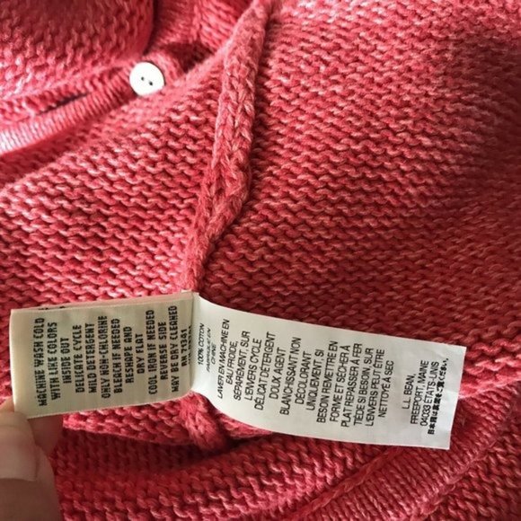 L.L. BEAN button up knit sweater 100% Cotton sz s - Picture 7 of 8